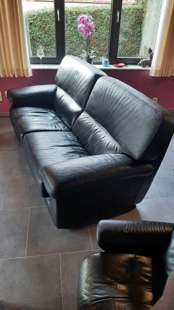canapé 3 places en cuir, Maison & Meubles, Trois personnes, 200 à 250 cm, Banc droit, Enlèvement