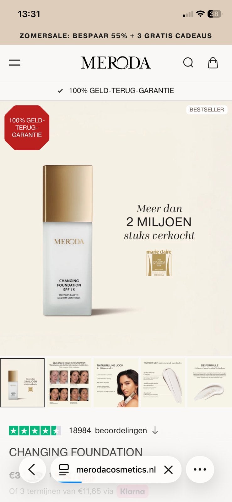 Meroda changing foundation, Enlèvement, Comme neuf