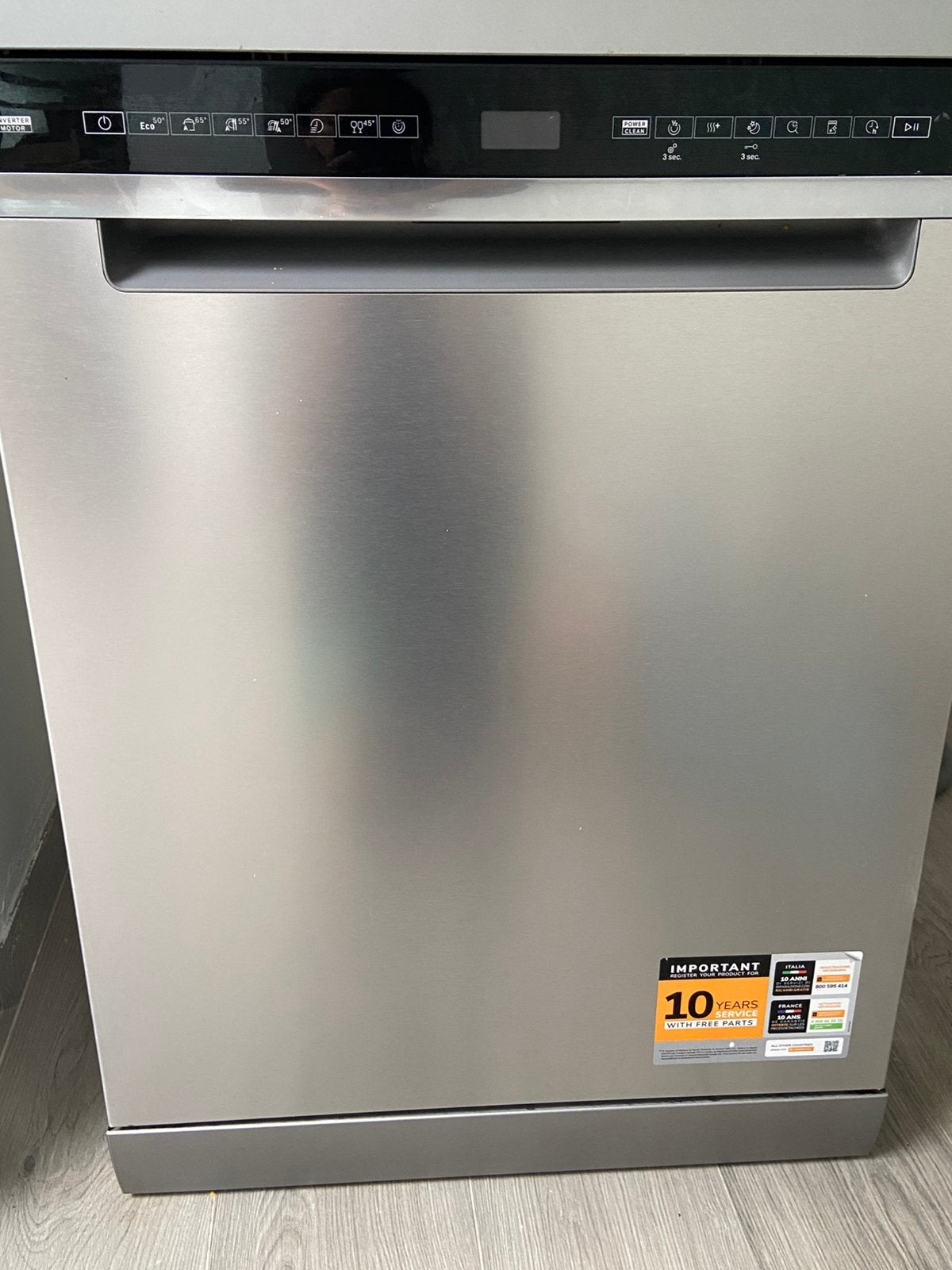 Lave-vaisselle autoportant en acier inoxydable Whirlpool, Programme court, 85 à 90 cm, Comme neuf, Enlèvement