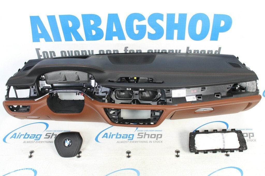 Airbag set Dashboard leer bruin cognac HUD BMW 7 G11 G12, Gebruikt, Ophalen of Verzenden