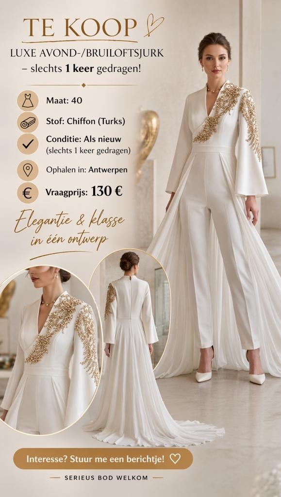 Elegante avondjurk / jumpsuit, Kleding | Dames, Trouwkleding en Trouwaccessoires, Ophalen of Verzenden, Zo goed als nieuw