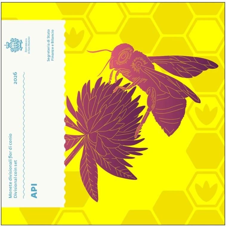 Coffret BU Saint-Marin 2026 avec abeille en argent à 5 euros, Enlèvement ou Envoi, Saint-Marin, 5 euros