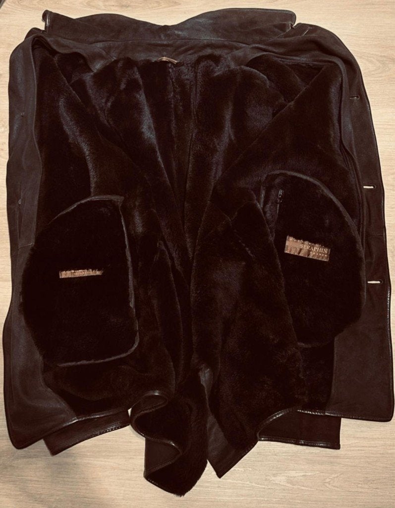 Vintage SERAPHIN France -  Véritable peau lainée (shearling), Enlèvement ou Envoi, Taille 52/54 (L), Comme neuf, Seraphin Paris