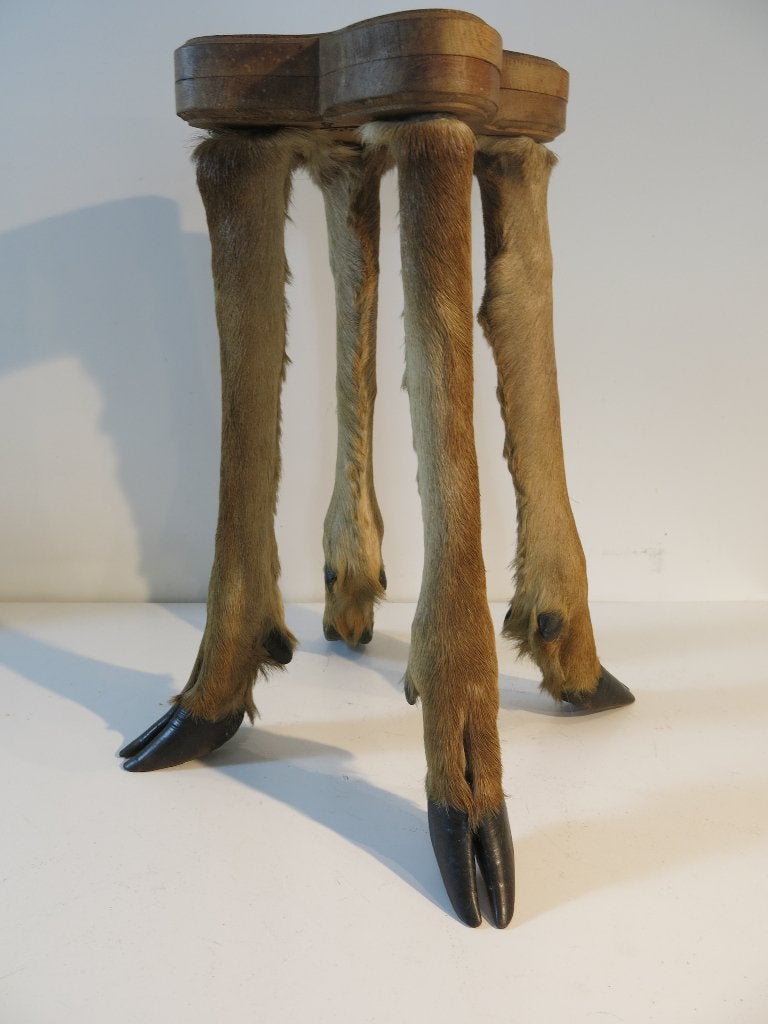Tabouret de taxidermie — Pieds de cerf/sabots de cerf, Collections, Enlèvement ou Envoi, Utilisé, Cerf