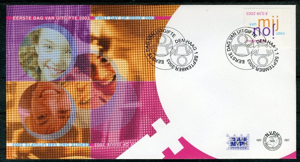NEDERLAND E487 FDC 2003 - Zegel uit boekje 5 voor de kaart, Verzenden, Na 1940, Gestempeld