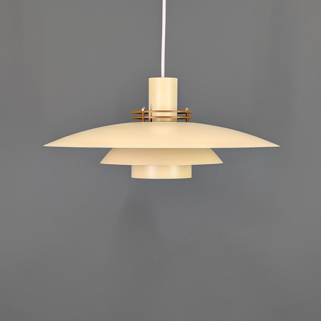 Toplamper vintage hanglamp – vanille/bruin – Ø46 cm, Huis en Inrichting, Verzenden, Scandinavisch, E27 (groot), Zo goed als nieuw