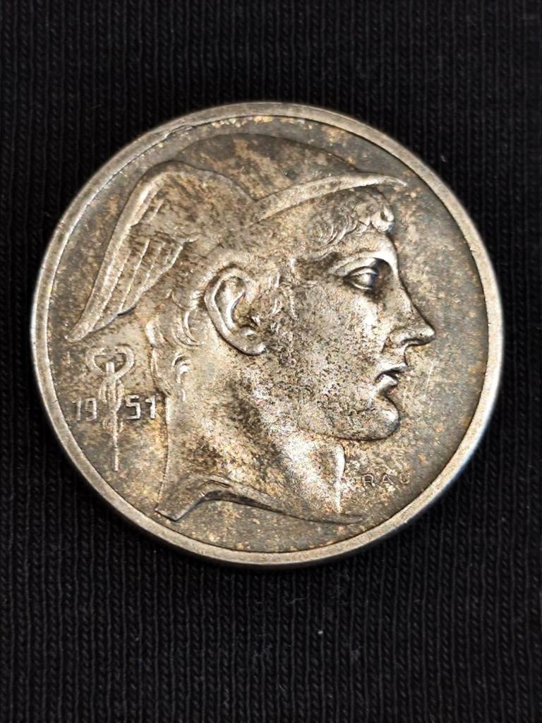 Pièce 50 Francs Belgique 1951 - Argent Massif - Type Mercure, Argent