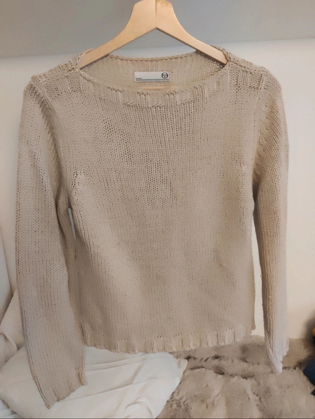 Prachtige beige gebreide trui Milano | Heel goede staat (Maa, Ophalen of Verzenden, Maat 38/40 (M), Beige