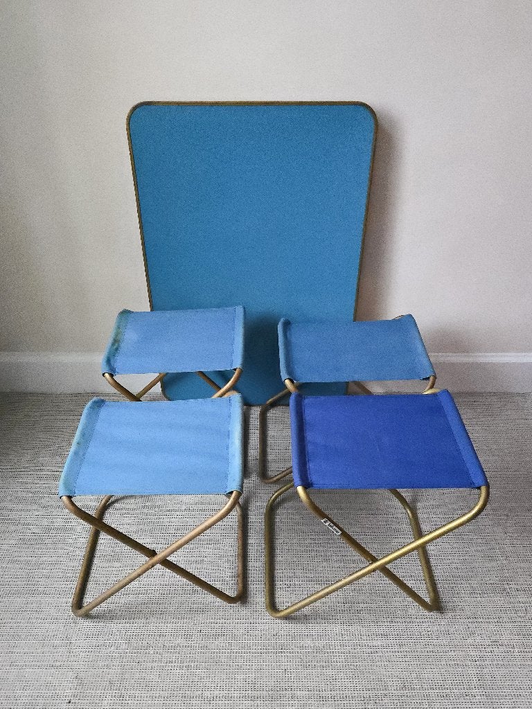 Ensemble CAMPING Retro LAFUMA CHANTAZUR - Table + Tabourets, Collections, Enlèvement ou Envoi, Maison et Meubles