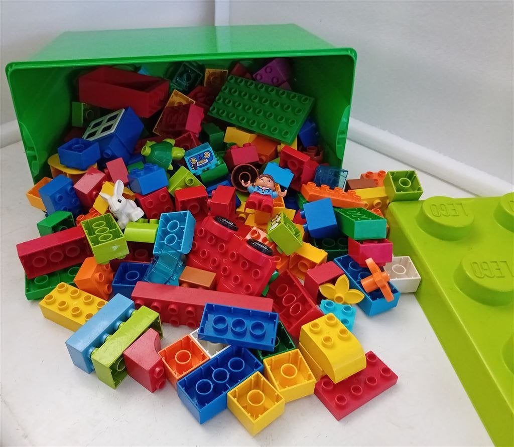 Duplo box met 200 Duplo blokken, Kinderen en Baby's, Gebruikt, Ophalen of Verzenden, Duplo, Losse stenen