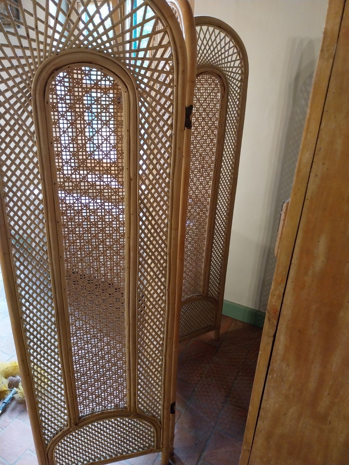 mooie vintage rotan kamerscherm, Ophalen