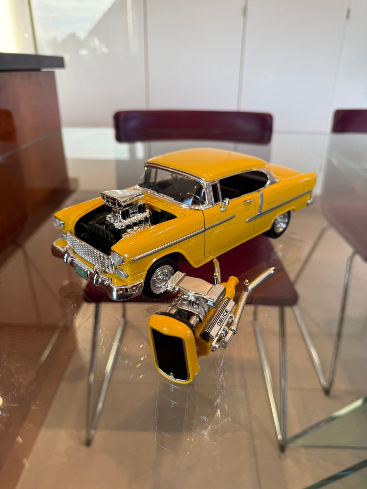 1:18 1955 Chevy Bel Air Blown Custom Classics Zeldzaam, Ophalen of Verzenden, Zo goed als nieuw
