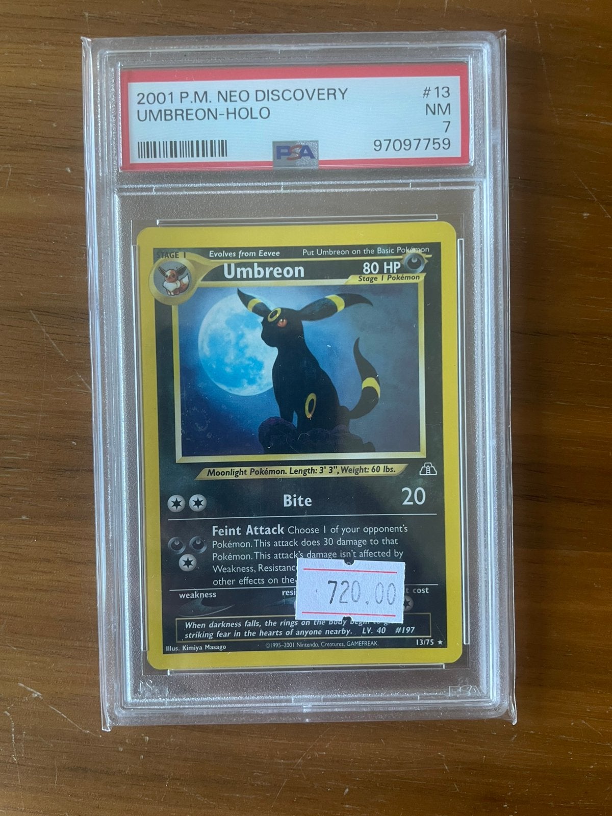 Umbreon Neo Destiny PSA 7, Ophalen of Verzenden, Zo goed als nieuw