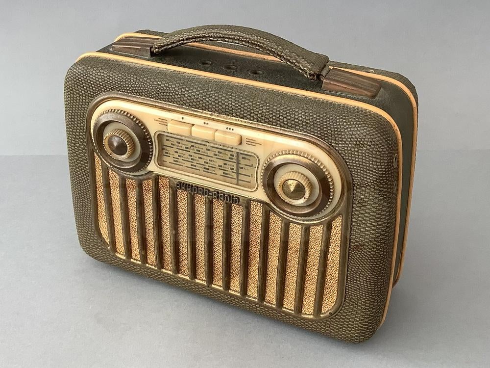 Radio Akkord Pinguin M 56 Croco Finish (1955), Ophalen of Verzenden, Gebruikt, Radio