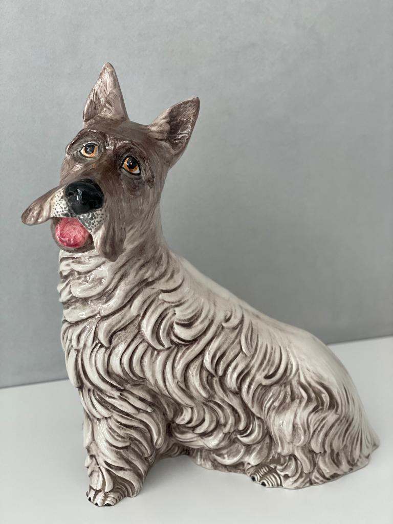 Vintage beeld hond in keramiek Italy, Antiek en Kunst, Ophalen