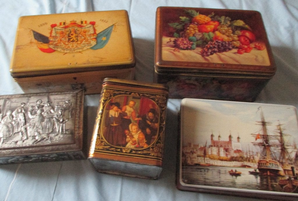 5 oude blikken dozen, uit te kiezen, klein prijsje, Collections, Boîte en métal, Enlèvement ou Envoi, Utilisé, Autre, Autres marques