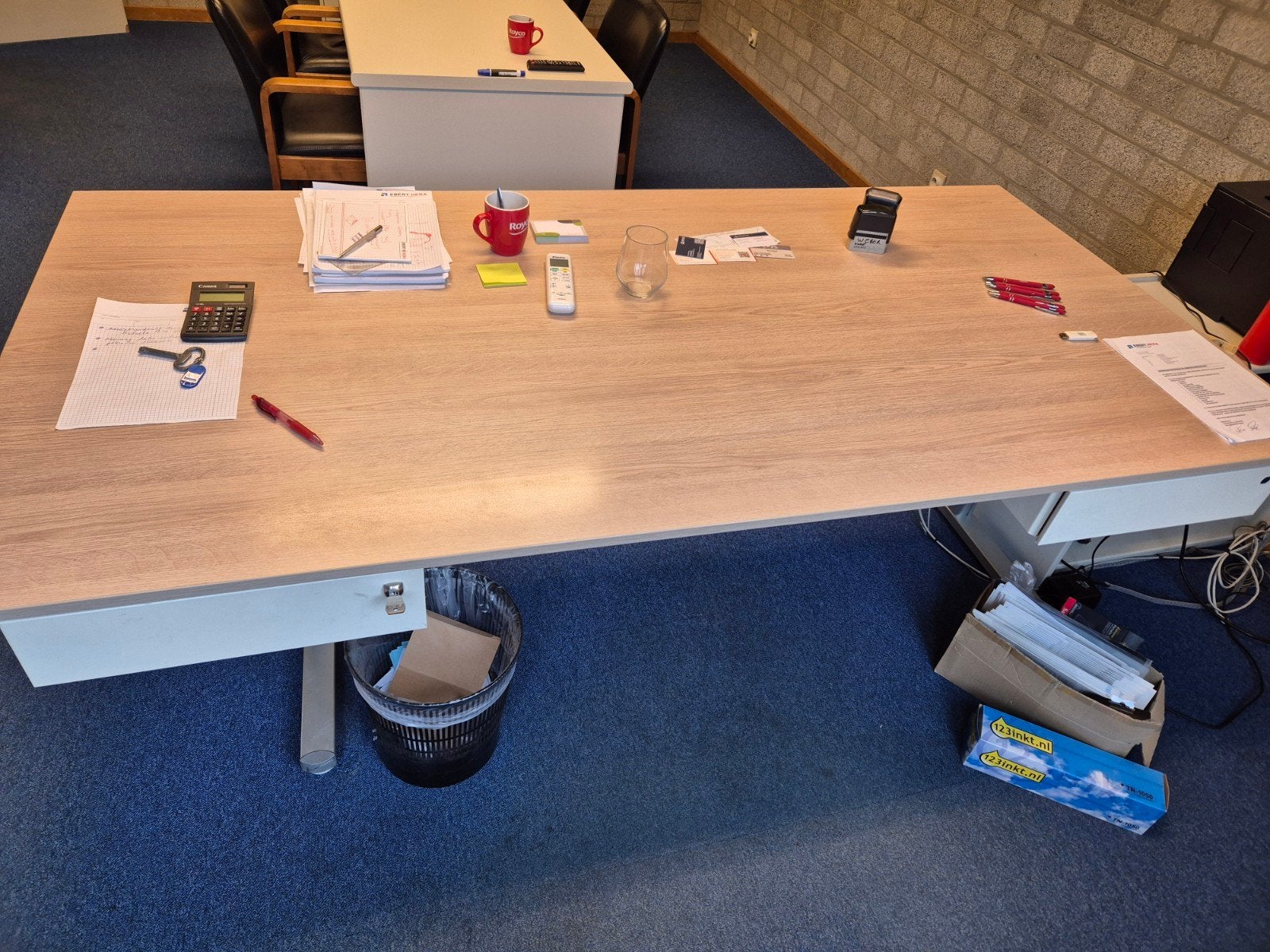 hoog/laag bureau electrisch, Ophalen, Gebruikt, 180 cm, In hoogte verstelbaar