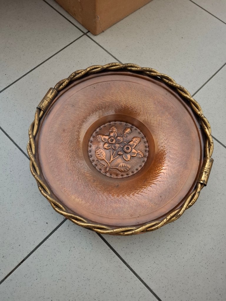 Koper schaal bord, Ophalen of Verzenden, Koper