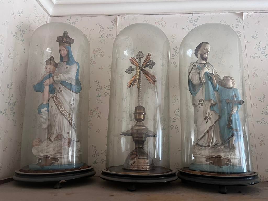 Set van 3 glazen stolpen, Antiek en Kunst, Ophalen