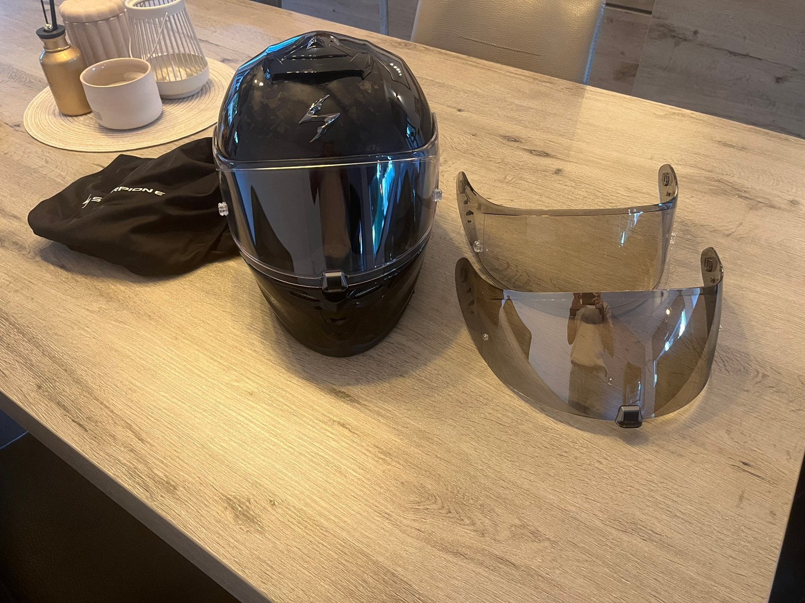 Te koop Scorpion EXO-R1 EVO II ONYX CARBON AIR small, Motoren, Heren, Nieuw zonder kaartje, Integraalhelm, S