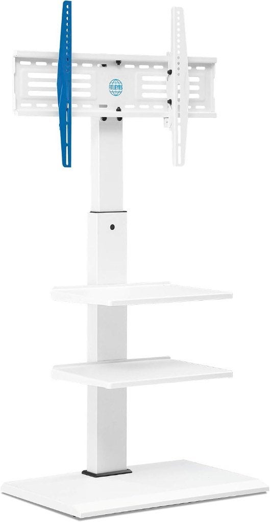 Support TV sur Pied Blanc - 32 à 65" (40 kg max) Comme Neuf, Enlèvement, Comme neuf
