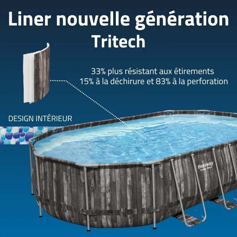 Piscine hors sol tubulaire ovale Bestway Power Steel 6x4m, 300 cm ou plus, Comme neuf, Enlèvement, Piscines hors sol