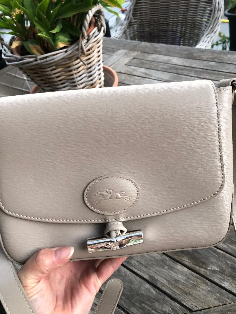 Longchamp lederen handtas, Enlèvement ou Envoi, Gris, Sac à main