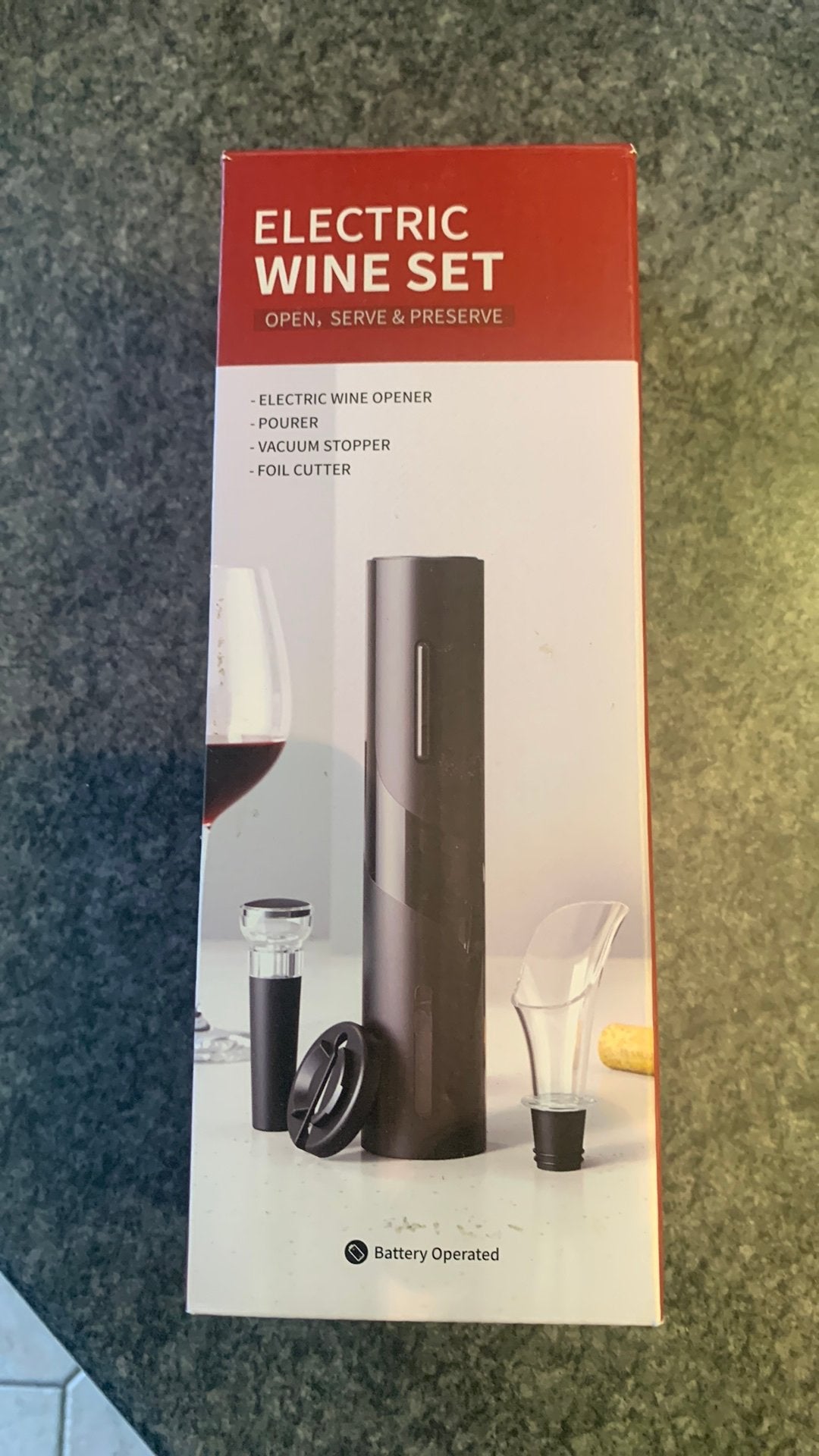 Electrische Wine set op batterijen, Enlèvement ou Envoi, Neuf