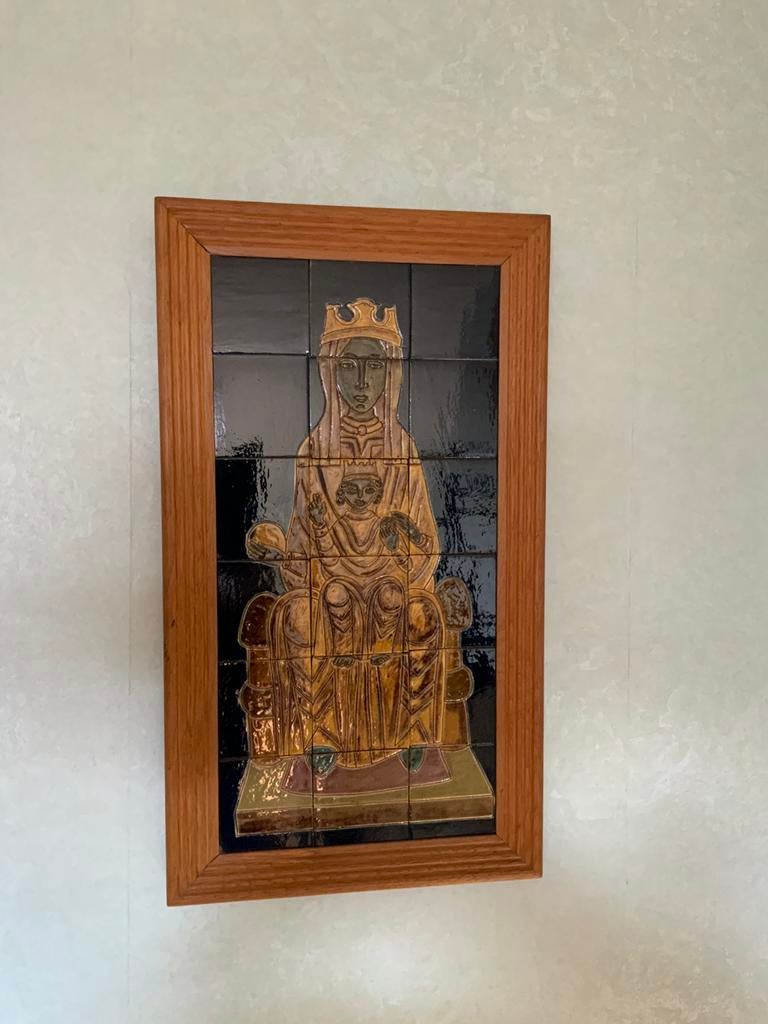Kader Ceramica spaanse madonna in tegels, Huis en Inrichting, Ophalen, Zo goed als nieuw