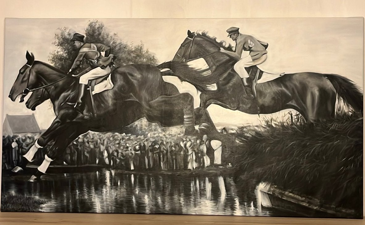 Schilderij waregem koerse, Ophalen