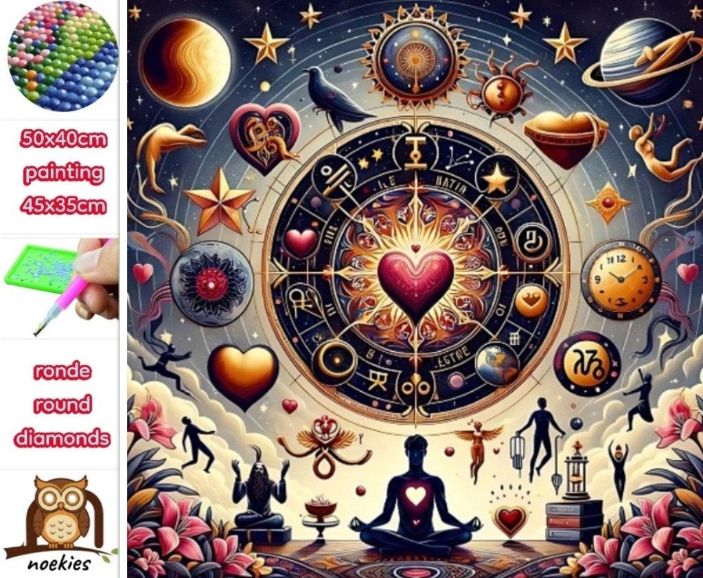 50x40cm Diamond Painting meditatie boedah (rond) nr 2034, Hobby en Vrije tijd, Knutselen, Nieuw, Diamond painting, Educatief, Zelfklevend