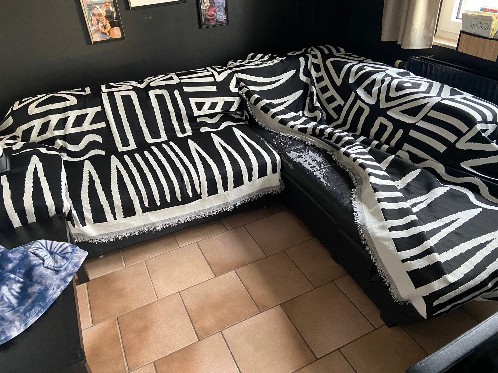 Canapé d’angle convertible simili cuir avec coffre et lit, Enlèvement, Utilisé, Autres matériaux