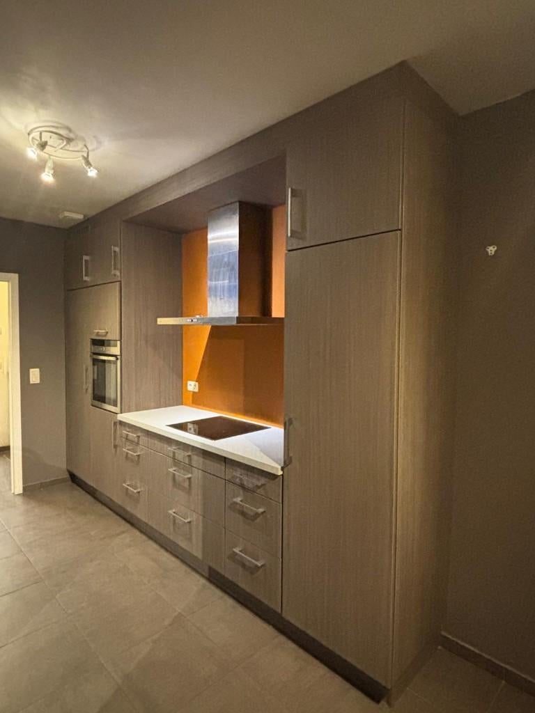 Moderne keuken te koop incl toestellen - reeds gedemonteerd, Ophalen, Gebruikt, Bruin, Dubbelwandige keuken