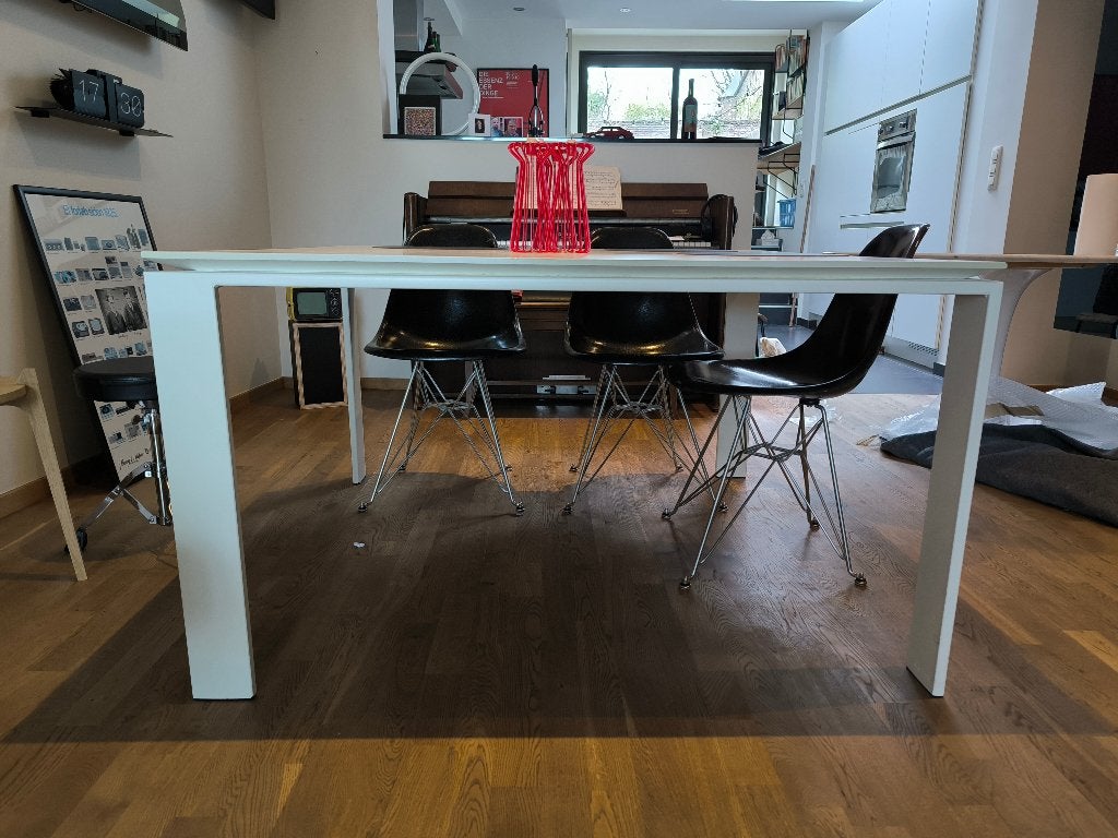 Table design Kartell Four Square blanche, Marqué, Table, Métal, Blanc