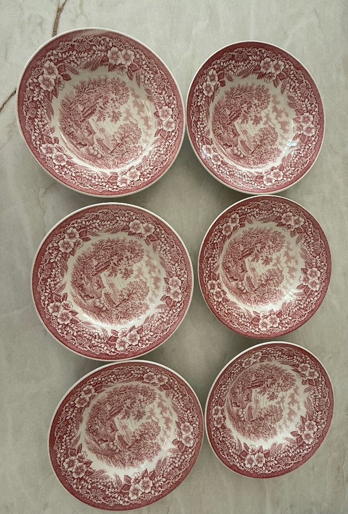 prachtige, 12-delige vintage borden set, Ophalen, Gebruikt, Overige merken, Vintage