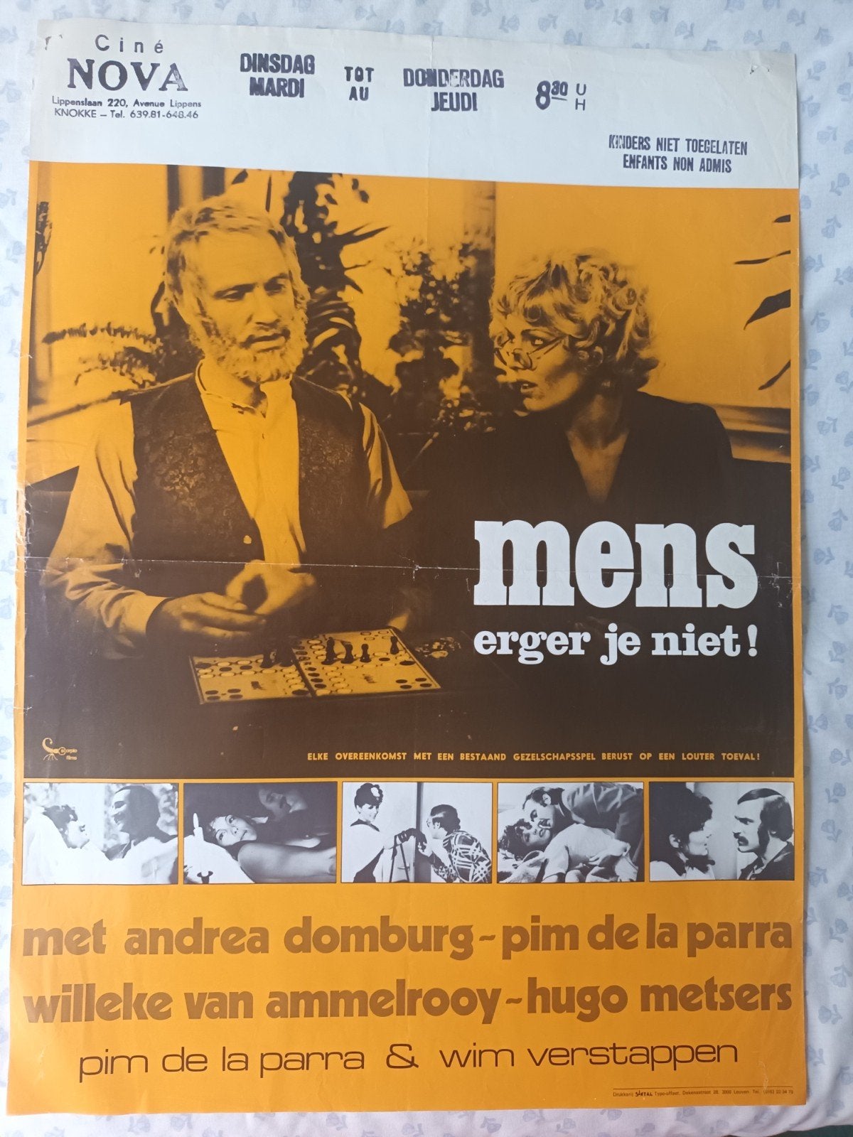filmposter Mens erger je niet, Verzamelen, Posters, Verzenden, A1 t/m A3, Film en Tv, Rechthoekig Staand