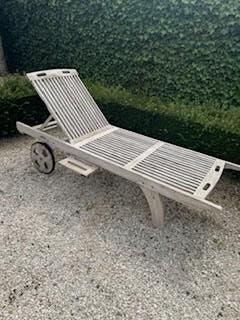 LIGZETEL TEAK 2STUKS- 80EURO/STUK, Tuin en Terras, Ophalen, Gebruikt, Teakhout, Verstelbaar