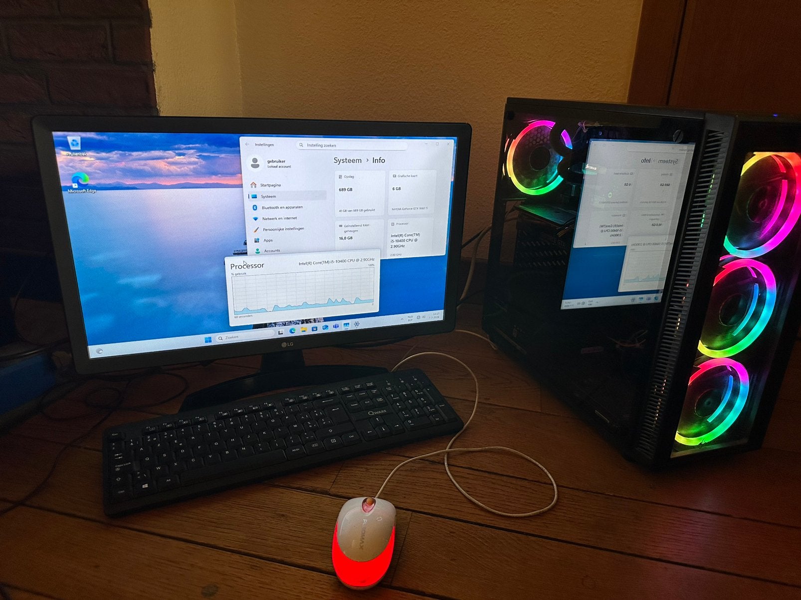 Gaming pc i5, Enlèvement ou Envoi, Avec carte vidéo, Comme neuf, 4 Ghz ou plus