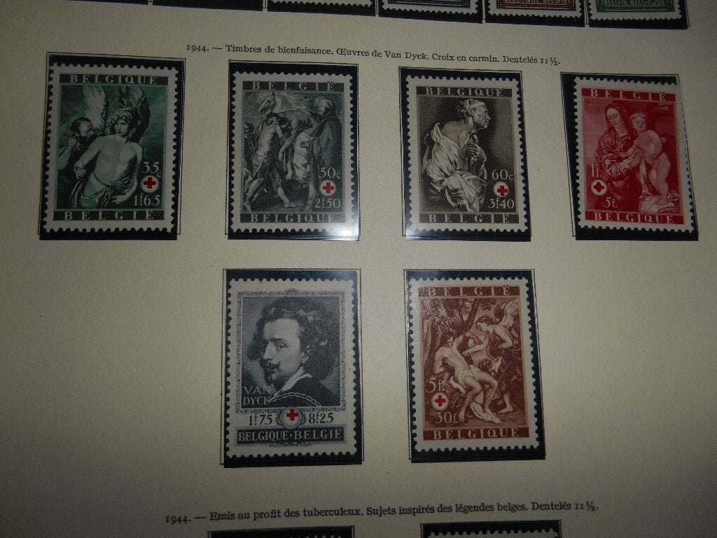 série de 6 timbre Belge "œuvres de Van Dyck" croix rouge1944, Enlèvement ou Envoi
