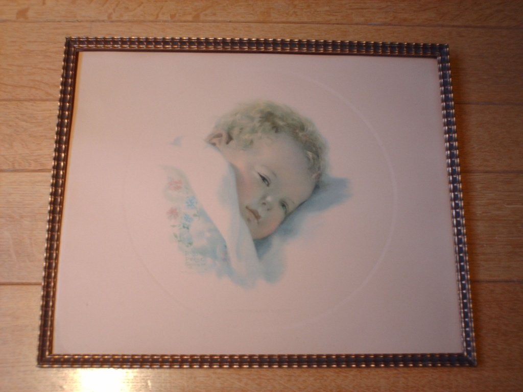 Bessie Pease Gutmann On Dreamland's Border Mid century litho, Édition limitée, Enlèvement ou Envoi, Portraits et figures, Lithographie