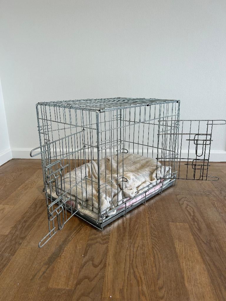 Cage pour animaux à 2 portes, Comme neuf, Niche à chien, Moins de 65 cm, Enlèvement