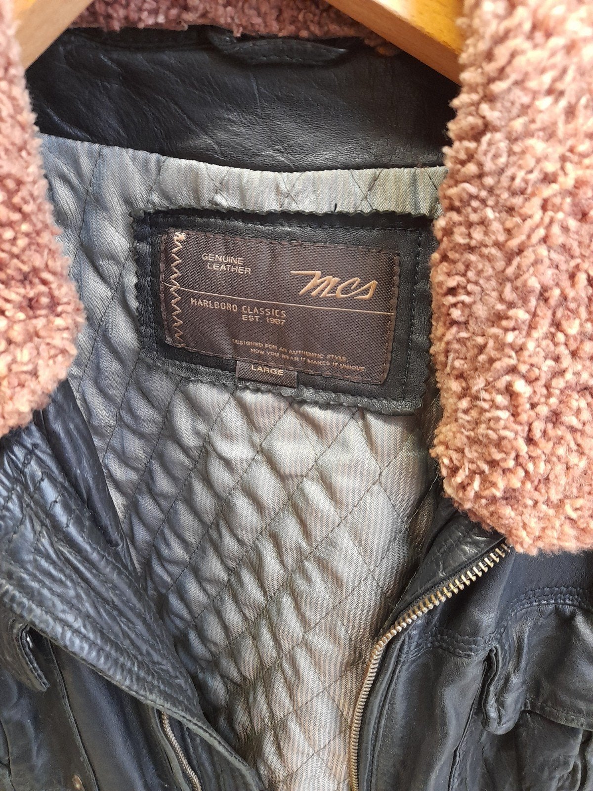 veste d aviateur en cuir noir ,col amovible T.L, Vêtements | Hommes, Enlèvement, Noir