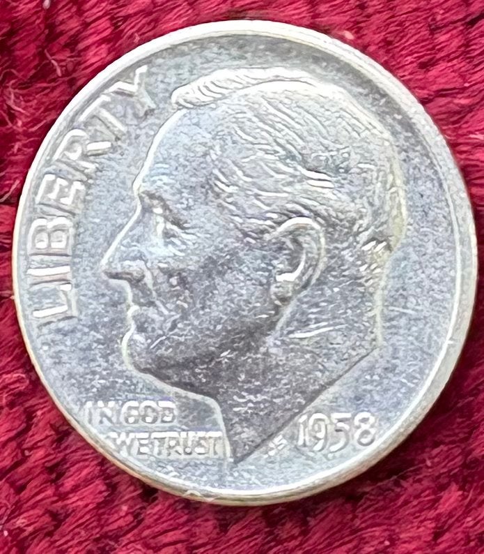 Silver Dime 1958 Roosevelt États-Unis, Timbres & Monnaies, Monnaies | Amérique, Enlèvement ou Envoi, Amérique du Nord, Monnaie en vrac