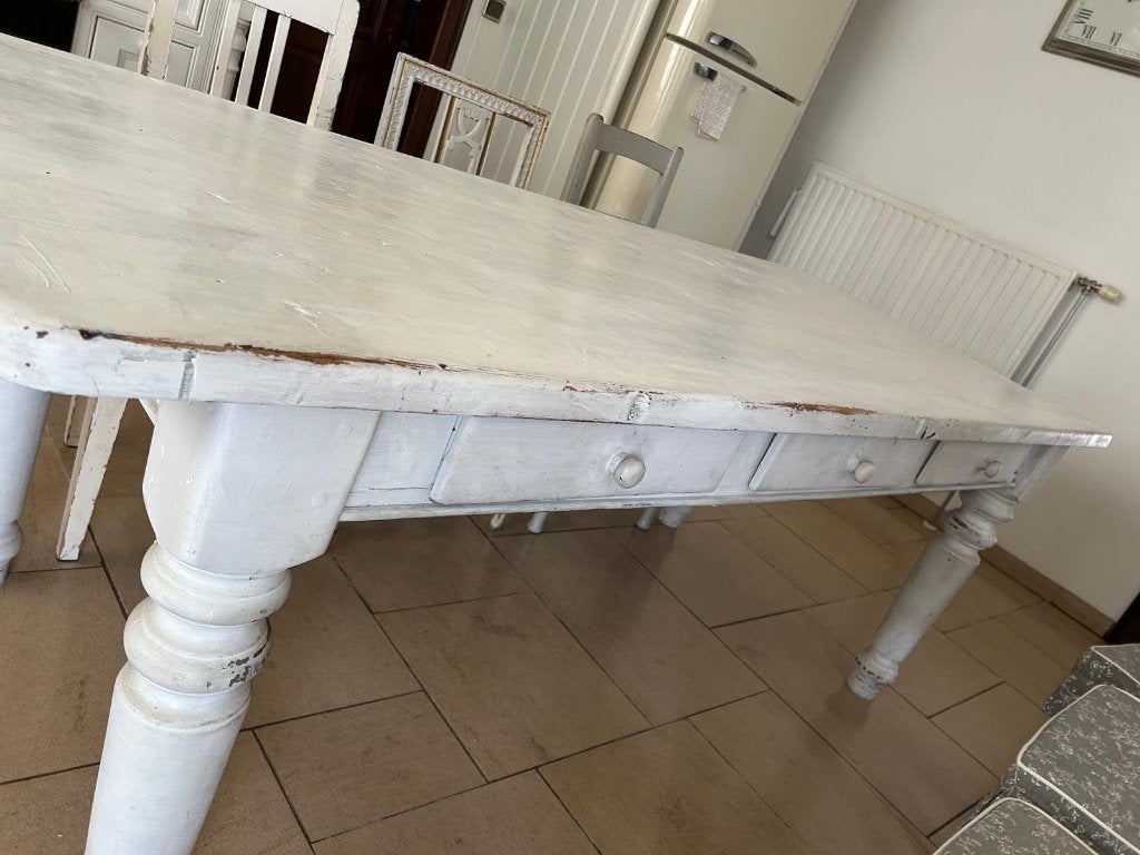Prachtige authentieke tafel in massief hout, Antiek en Kunst, Ophalen