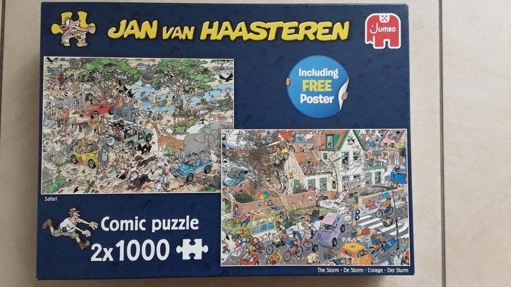 Puzzels Jan van haasteren:Safari en de storm.2x1000 st, Ophalen of Verzenden, Zo goed als nieuw