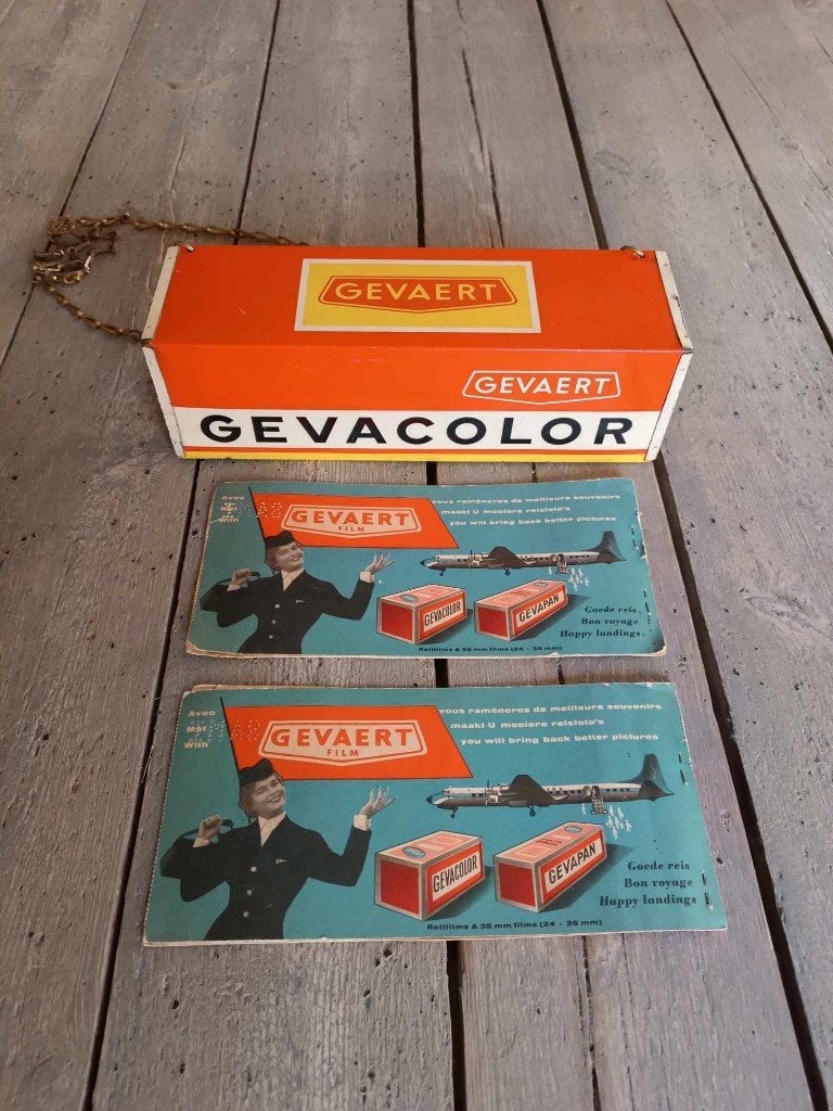 Gevaert Gevacolor Gevapan promo box metaal, Collections, Marques & Objets publicitaires, Enlèvement ou Envoi