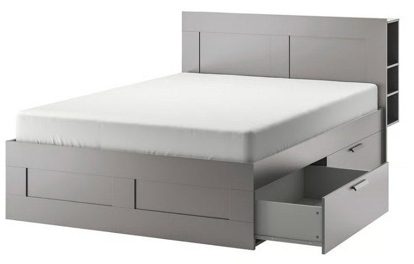 Bed, Huis en Inrichting, Slaapkamer | Bedden, Gebruikt, Tweepersoons, 180 cm, 200 cm, Hout, Zwart, Ophalen