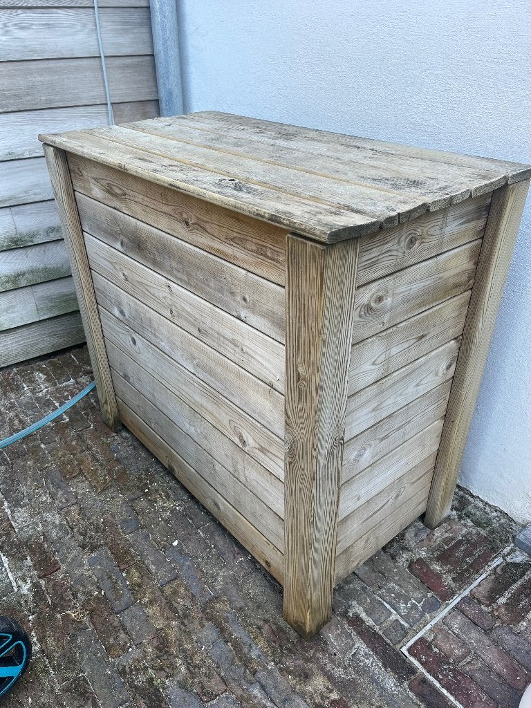 Houten opbergkast voor vuilniszakken, Tuin en Terras, Ophalen, Gebruikt, Hout, Overige typen