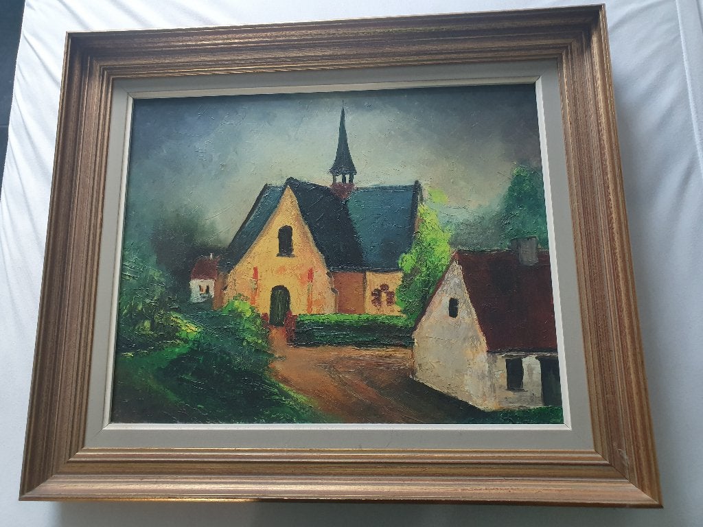 Vlassenbroek, Peinture à l'huile, Enlèvement, Paysage urbain / rural, Toile