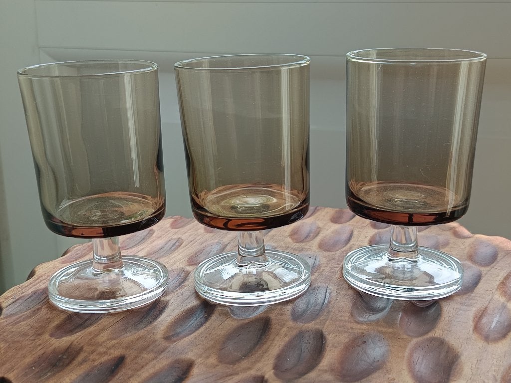3 vintage rook glazen Luminarc, Verzenden, Zo goed als nieuw, Overige typen